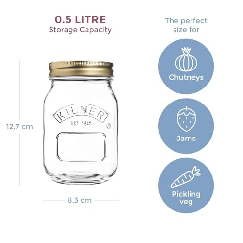 Kilner Premium 1 Litre Leakproof Preserve Glass Jar with Screw Lid, Ideal for Storing and Preserving | Dishwasher Safe Reusable Kitchen Storage Container - Image 5
