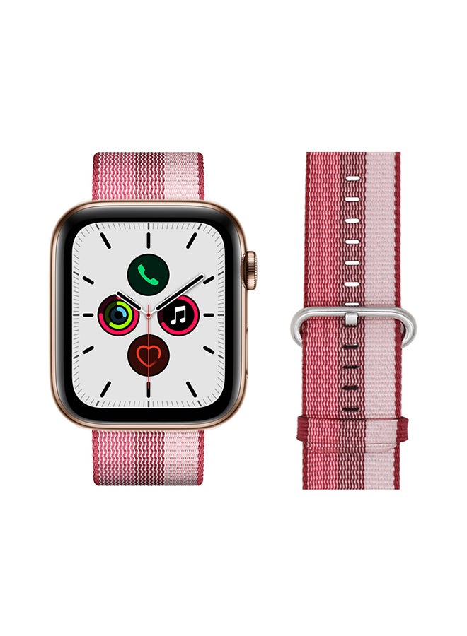 Perfii Round Buckle Nylon Replacement Band For Apple Watch Series 5/4/3/2/1 Berry Pink - Image 2