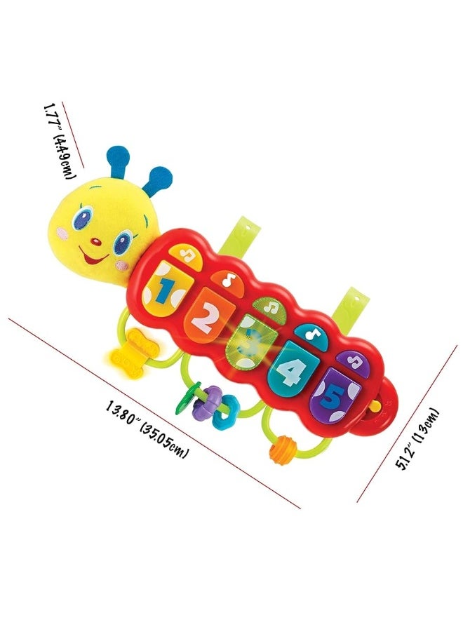 KiddoLab KiddoLab Lira Baby, w/Lights & Music, Spinner & Rings, Musical Caterpillar, Musical Baby Toys 3 Plus Months, Baby Caterpillar Toy, Baby Toy Caterpillar, Caterpillar Stuffed Animal Soft Head for Babies  - Image 4