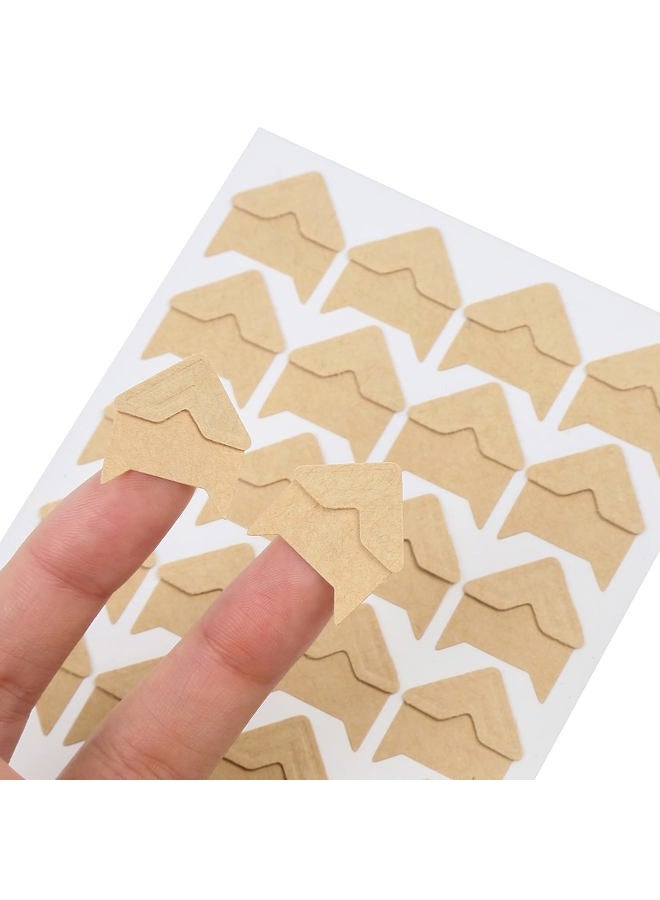 DERAYEE 12 Sheets Photo Corner Stickers, Self Adhesive Photo Mounting Corners for Scrapbooking Photo Album Diary DIY Craft Paper - Image 4