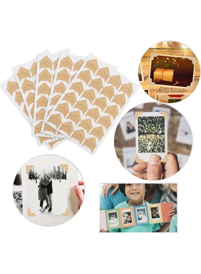 DERAYEE 12 Sheets Photo Corner Stickers, Self Adhesive Photo Mounting Corners for Scrapbooking Photo Album Diary DIY Craft Paper - Image 5