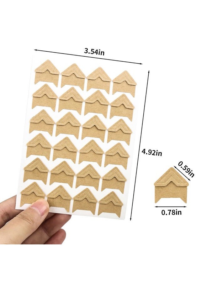 DERAYEE 12 Sheets Photo Corner Stickers, Self Adhesive Photo Mounting Corners for Scrapbooking Photo Album Diary DIY Craft Paper - Image 2