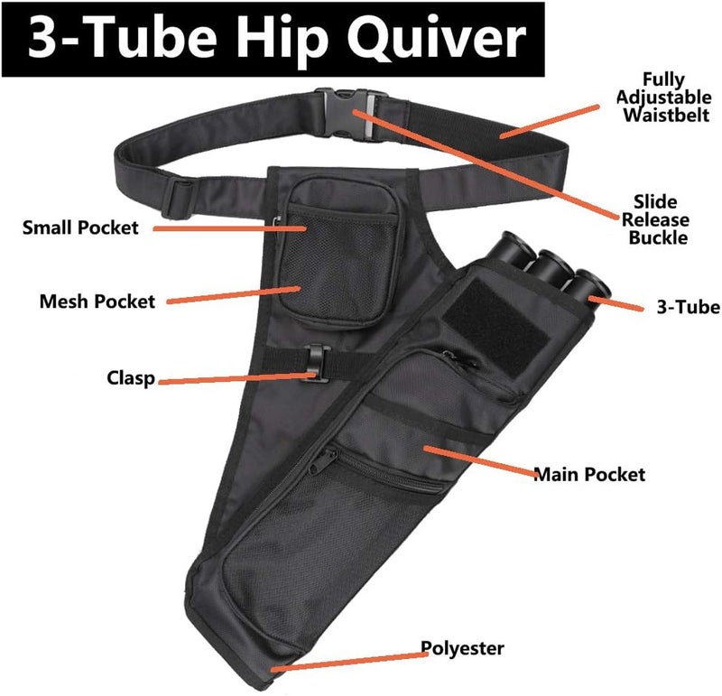 XTACER 3 Tube Hip Quiver Hunting Training Camo Archery Arrow Quiver Holder Bow Belt Waist Hanged Target Quiver - Image 2