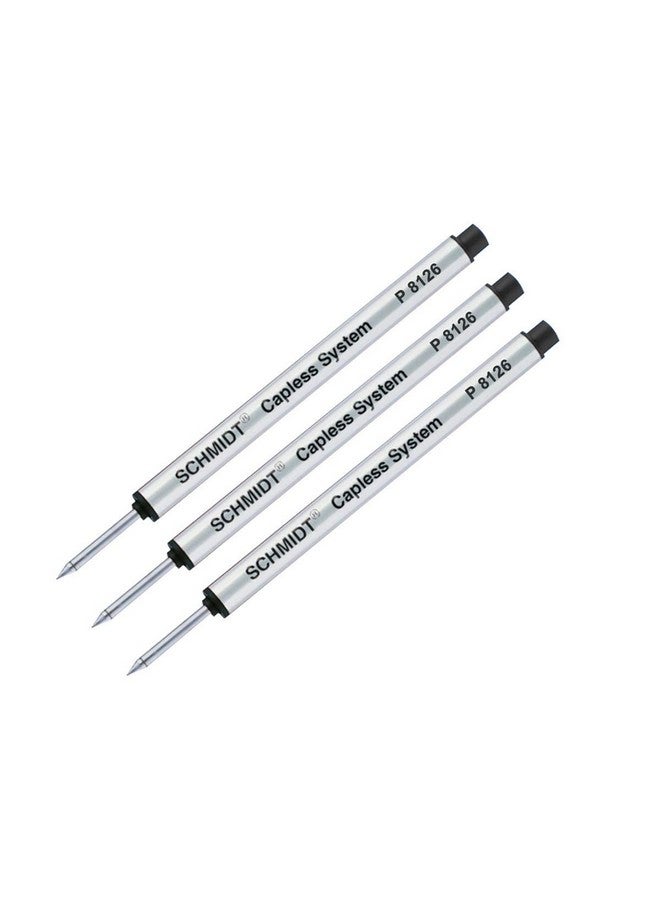 Schmidt Schmidt Short P8126 Capless Rollerball Refill - Black - 3 Pack  - Image 1