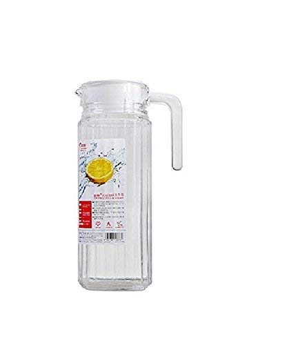 TREANDCARD Glass Beaked Type Water Jug 1100 ML with Plastic Lid 1 Pcs