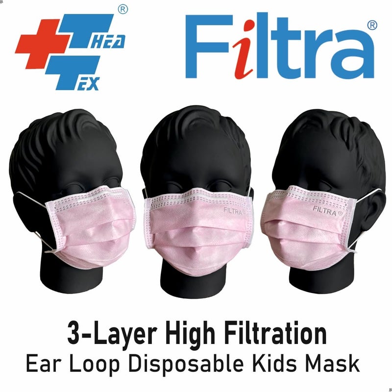 Filtra ® 3-Ply Ear Loop Kids Mask | Ages 3-18 | Kids Mask | Children's Mask | Ladies Mask | High Filtration | New extra tough courier packing | Travel Zip Lock Pouch of 20 Masks - Image 5