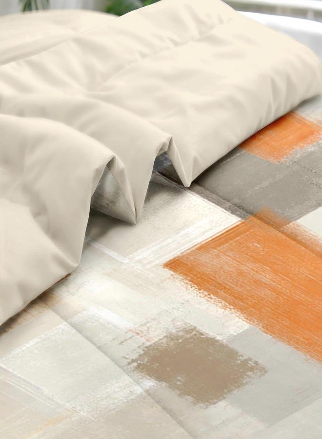 Pamnest Comforter Set Queen Size, Beige Grey Abstract Painting 7 Pcs Bedding for Kids and Adults, Orange Gray Contemporary Bed Sheet Sets with Fitted Sheet 2 Pillowcase & 2 Sham for Bedroom Bed Decor - Image 5