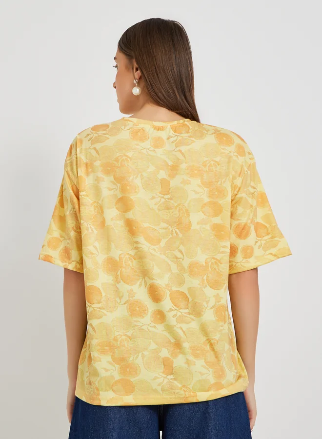 Take Two All-Over Print Round Neck T-Shirt