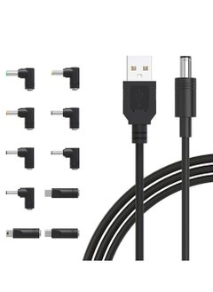 Usb to Dc 5v Power Cord Universal Dc 5.5x2.1mm Plug Jack Charging Cable With 10 Connector