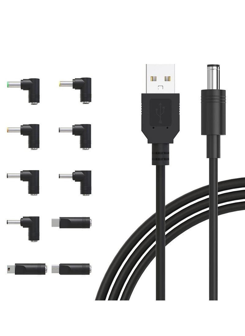 IBERLS - Usb to Dc 5v Power Cord Universal Dc 5.5x2.1mm Plug Jack Charging Cable With 10 Connector - Image 1