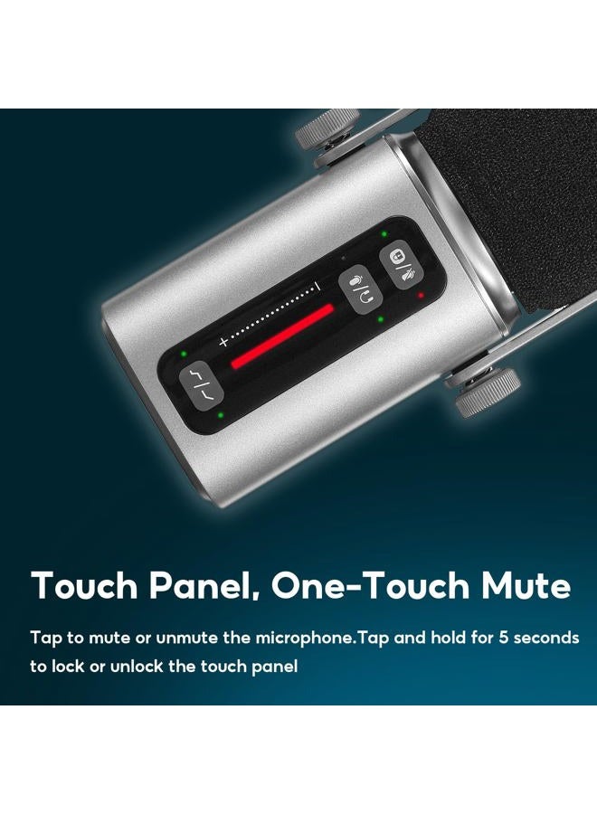 Saramonic ميكروفون ديناميكي كبير SR-BV3 للبث والبودكاست مع مخرج XLR أو USB، تحكم باللمس، مخرج سماعة، قطع منخفض، تعزيز ترددات عالية وغطاء ريح - Image 5