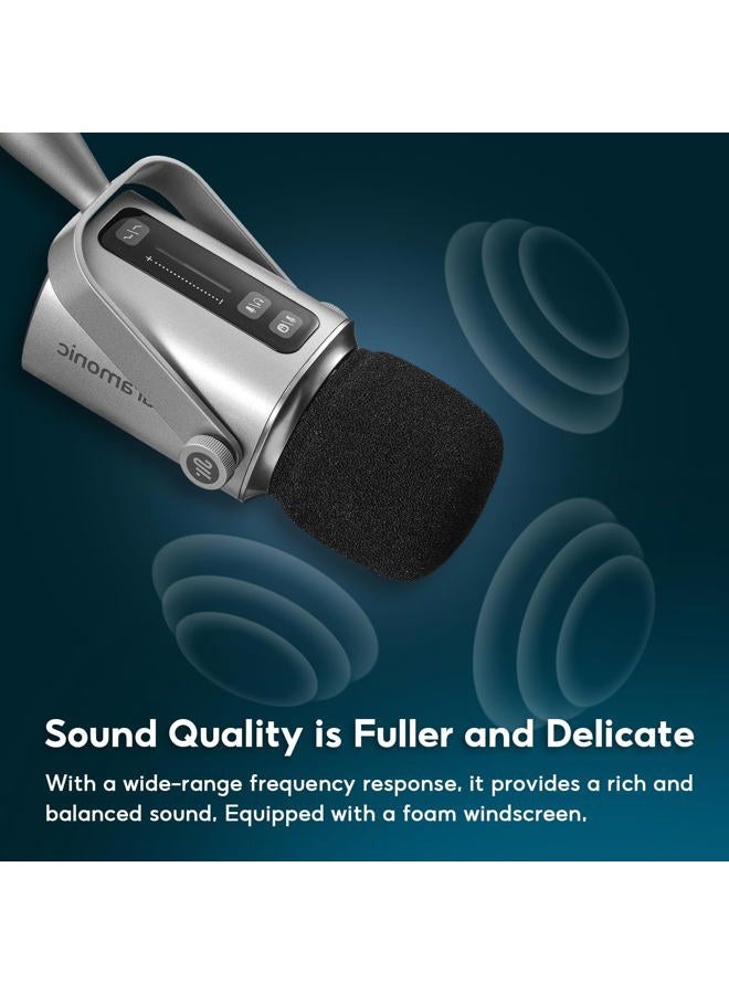 Saramonic ميكروفون ديناميكي كبير SR-BV3 للبث والبودكاست مع مخرج XLR أو USB، تحكم باللمس، مخرج سماعة، قطع منخفض، تعزيز ترددات عالية وغطاء ريح - Image 3