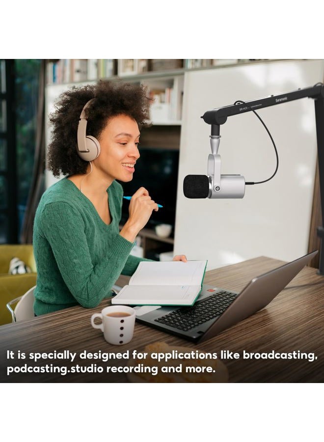 Saramonic ميكروفون ديناميكي كبير SR-BV3 للبث والبودكاست مع مخرج XLR أو USB، تحكم باللمس، مخرج سماعة، قطع منخفض، تعزيز ترددات عالية وغطاء ريح - Image 4