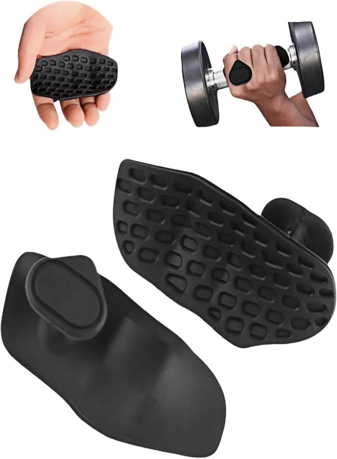 Qutipek Gym Grips for Men Workout Weight Lifting Pads for Gym Hand Grip for Pull Up Grip Guard Pad for Women Dumbbell Grip Rubber Pads - Black - Image 1