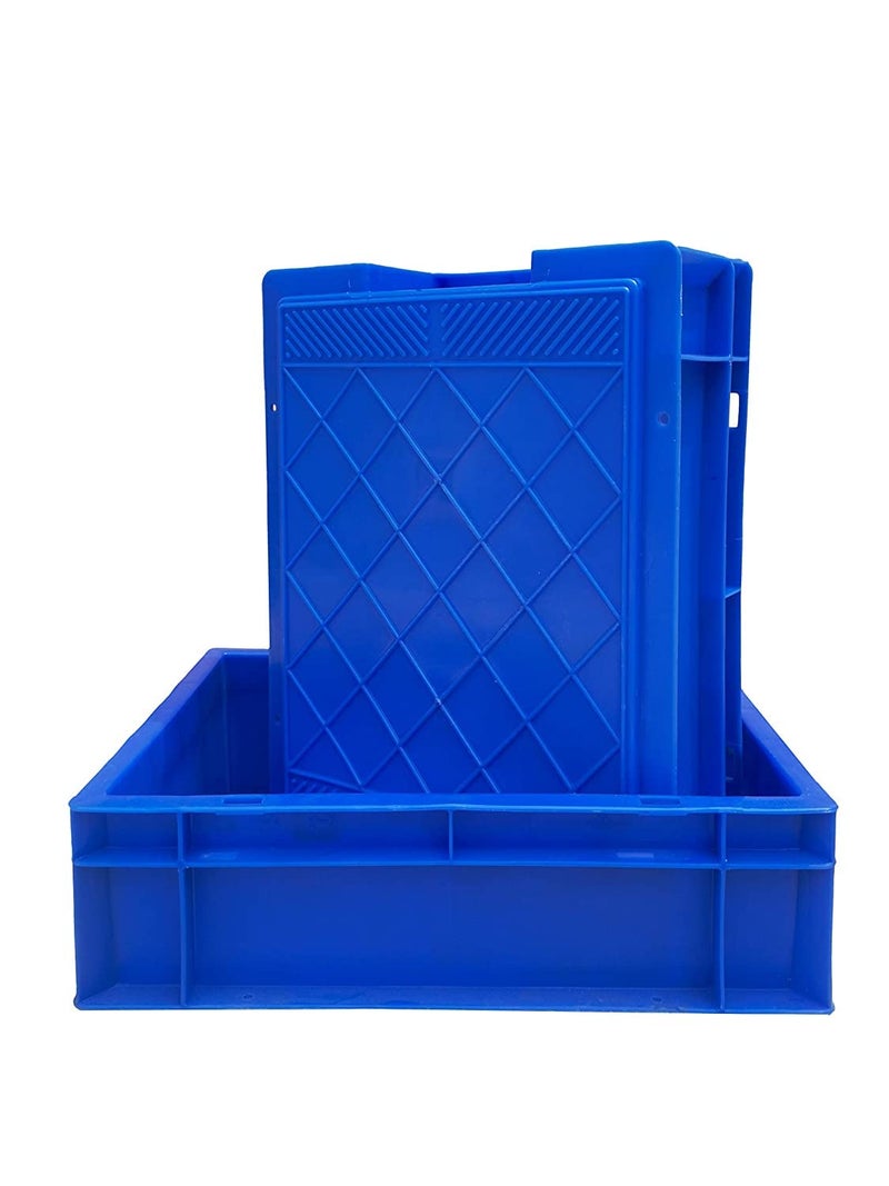 HASTAP Plastic Storage Multi-Purpose Use Crates -400x300x120mm (Blue) Rectangular - Image 3
