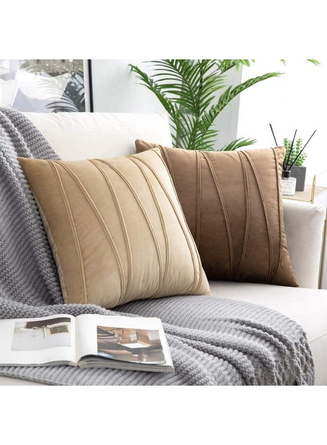 Khooti Khooti Velvet Cushion Cover Pack of 1-18" x 18" / 46 x 46 cm - Wheat - Soft Pillow Covers Cushion Case for Sofa Bedroom Livingroom Chair Car, Cushion Cover with Random Zig Zag Pattern - Image 4