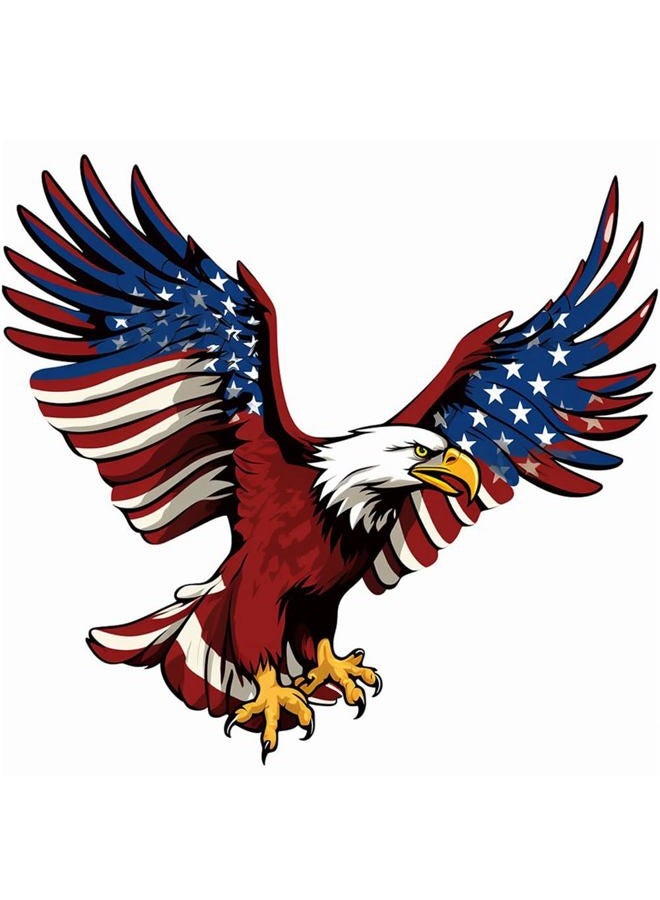 Dopetattoo Six sheets Temporary Tattoos for Men and Women Patriotic Flying American Flag Eagle Fake Tattoo Kits Sets for Neck Arm Hands Leg - Image 1