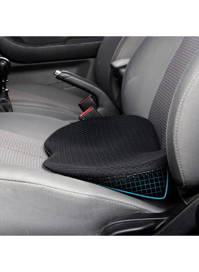 Memory Foam Car Seat Cushion with Lumbar Support, Black, 17.3x10.5x3.5 Inches - Image 1