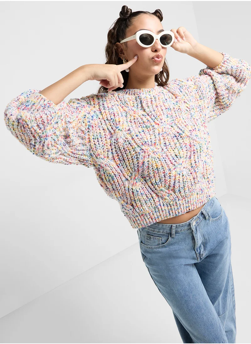 جينجر Marled Knit Sweater