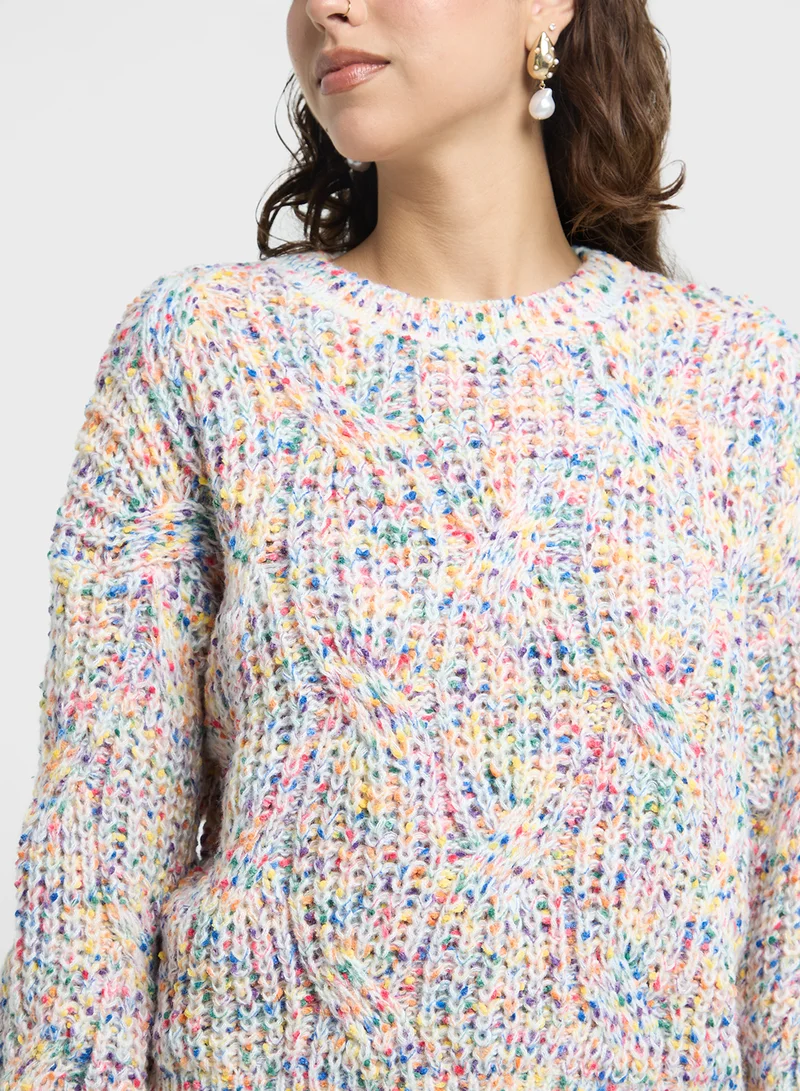 جينجر Marled Knit Sweater