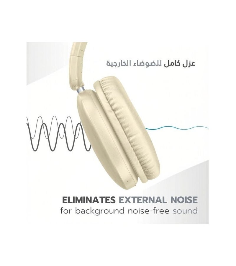 Cellularline Music Sound MAXI3 Wireless Over-Ear Headphones with Active Noise Cancelling, 35H Battery, Bluetooth 5.4, Built-in Mic, Wired & Wireless Support – White - Image 2