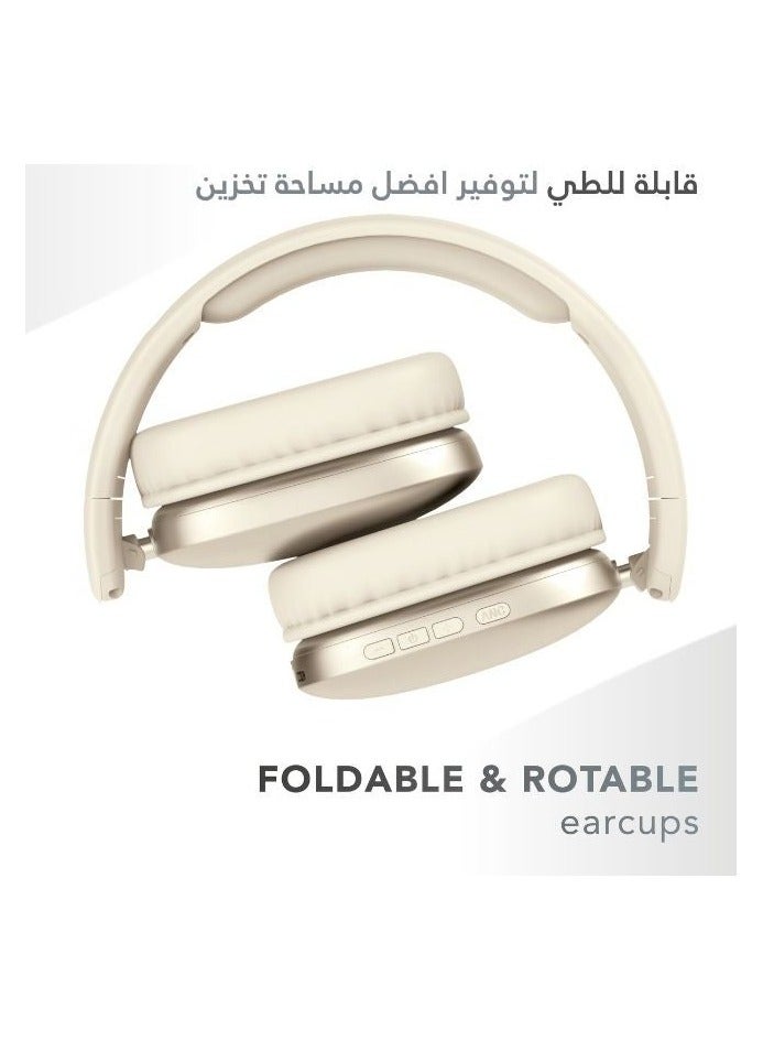 Cellularline Music Sound MAXI3 Wireless Over-Ear Headphones with Active Noise Cancelling, 35H Battery, Bluetooth 5.4, Built-in Mic, Wired & Wireless Support – White - Image 3