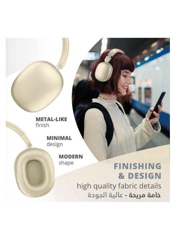 Cellularline Music Sound MAXI3 Wireless Over-Ear Headphones with Active Noise Cancelling, 35H Battery, Bluetooth 5.4, Built-in Mic, Wired & Wireless Support – White - Image 5