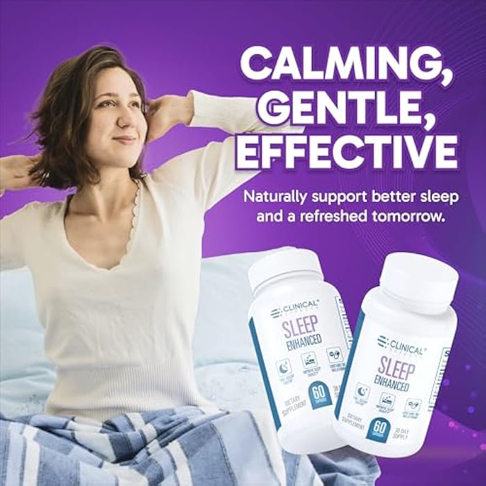 Clinical Effects Sleep Enhanced - Magnesium Supplement - 60 Capsules - Magnesium Glycinate, L-Theanine and Apigenin - for Relaxation and Natural Calm - No Melatonin Sleep Support - USA Made - Image 5