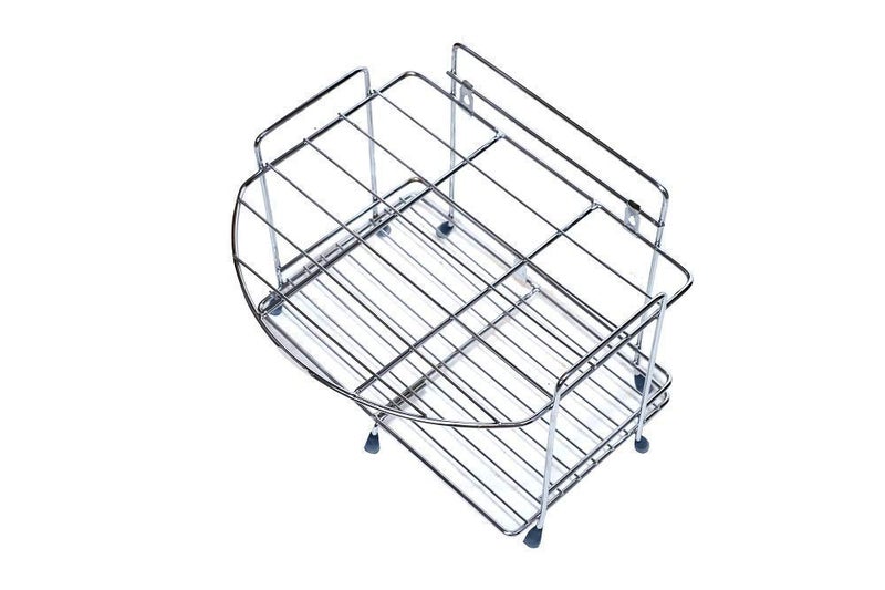 ONTRIP Stainless Steel 2 Layer Wall Mount Filter Stand Multipurpose Rack Kitchen Dish Storage Rack Stand Rack with Glass Rack Holder Utensil Kitchen Rack 1 pcs - Image 4