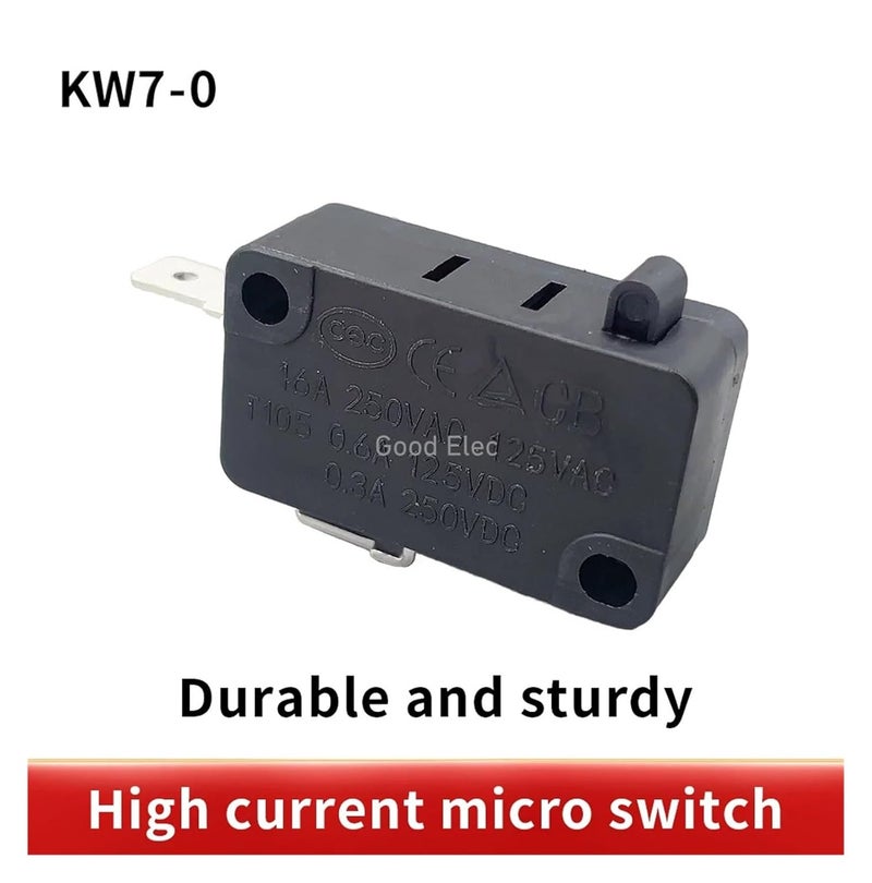 10 قطعة KW7-0 250VAC مفتاح صغير لحظي 1NONC مفتاح حد صغير 3 دبوس مفتاح زر لمس أسود - Image 3
