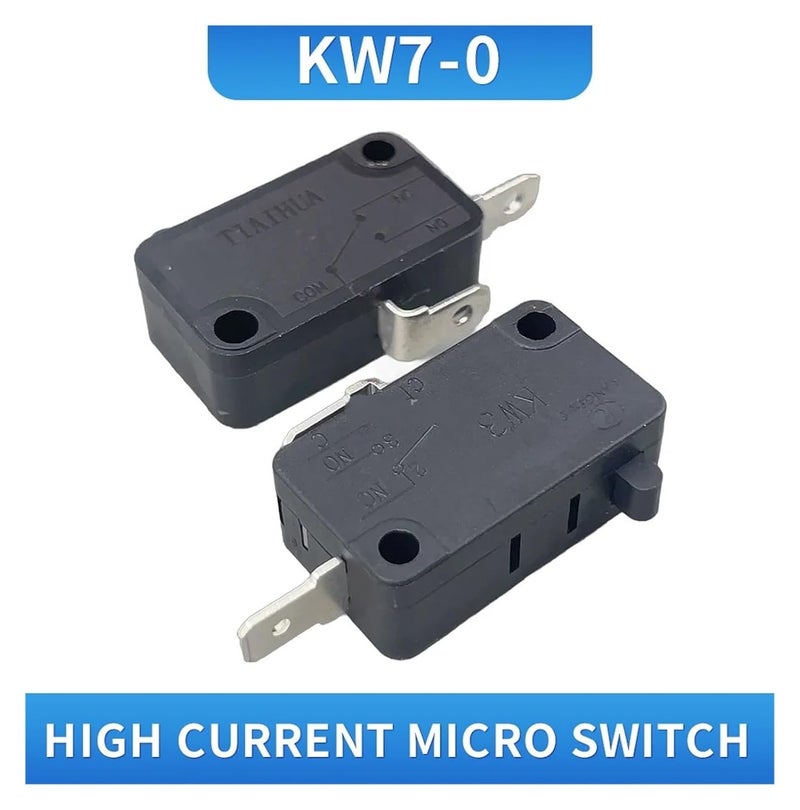 10 قطعة KW7-0 250VAC مفتاح صغير لحظي 1NONC مفتاح حد صغير 3 دبوس مفتاح زر لمس أسود - Image 2