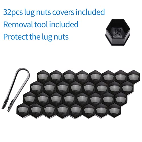 ChnewAuto 9/16-18 Lug Nut Set 32 Black 7 Spline 2 inch Tall 9/16 Lug Nuts Acorn 9/16x18 Lug Nuts Wheel Lug Nuts Closed End Fit for Dodge 1994-2011 Ram 2500 3500 Aftermarket Wheel - Image 3
