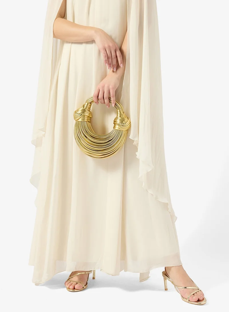 Metal Gold Woven Metallic Statement Bag