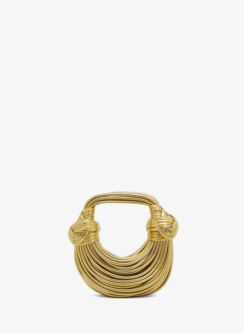 Namshi x Metal Gold Woven Metallic Statement Bag