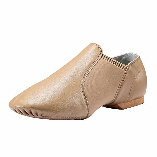 Dynadans Leather Upper Slip-on Jazz Shoe for Girls and Boys (Big Kid/Little Kid/Toddler) 3M Little Kid Brown - Image 1