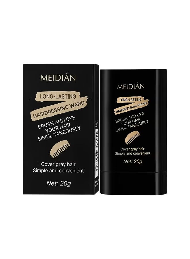 01#أسود عصا صبغ شعر مؤقتة من Meidián، لمس الجذور، غطاء لمس رمادي ظلال Instant Hrail، تغطية سريعة متعددة الوظائف للشعر واللحية الرمادية، عصا لمس مؤقتة مقاومة للماء طويلة الأمد 01#BLACK - Image 1