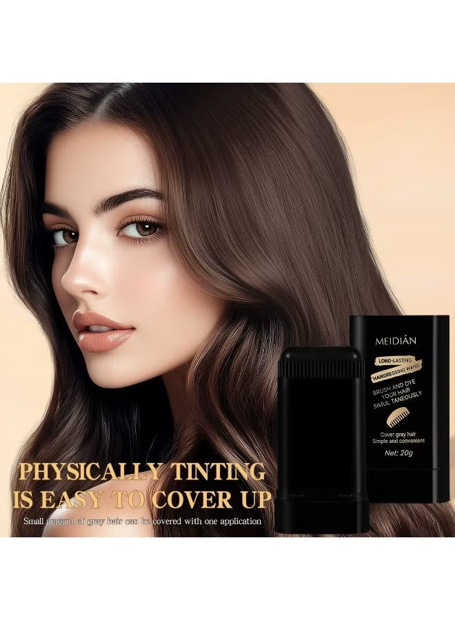 01#أسود عصا صبغ شعر مؤقتة من Meidián، لمس الجذور، غطاء لمس رمادي ظلال Instant Hrail، تغطية سريعة متعددة الوظائف للشعر واللحية الرمادية، عصا لمس مؤقتة مقاومة للماء طويلة الأمد 01#BLACK - Image 2