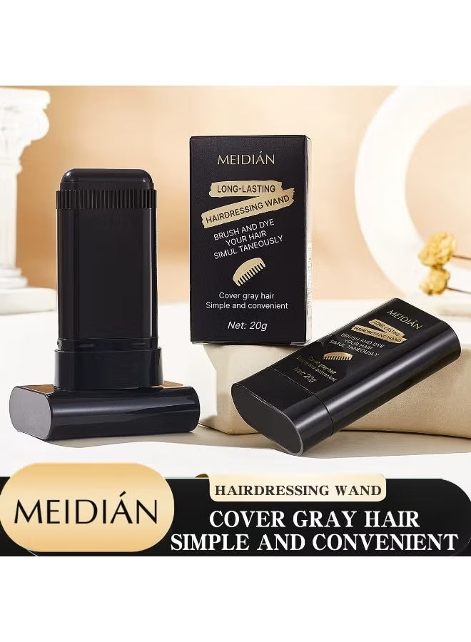 01#أسود عصا صبغ شعر مؤقتة من Meidián، لمس الجذور، غطاء لمس رمادي ظلال Instant Hrail، تغطية سريعة متعددة الوظائف للشعر واللحية الرمادية، عصا لمس مؤقتة مقاومة للماء طويلة الأمد 01#BLACK - Image 3
