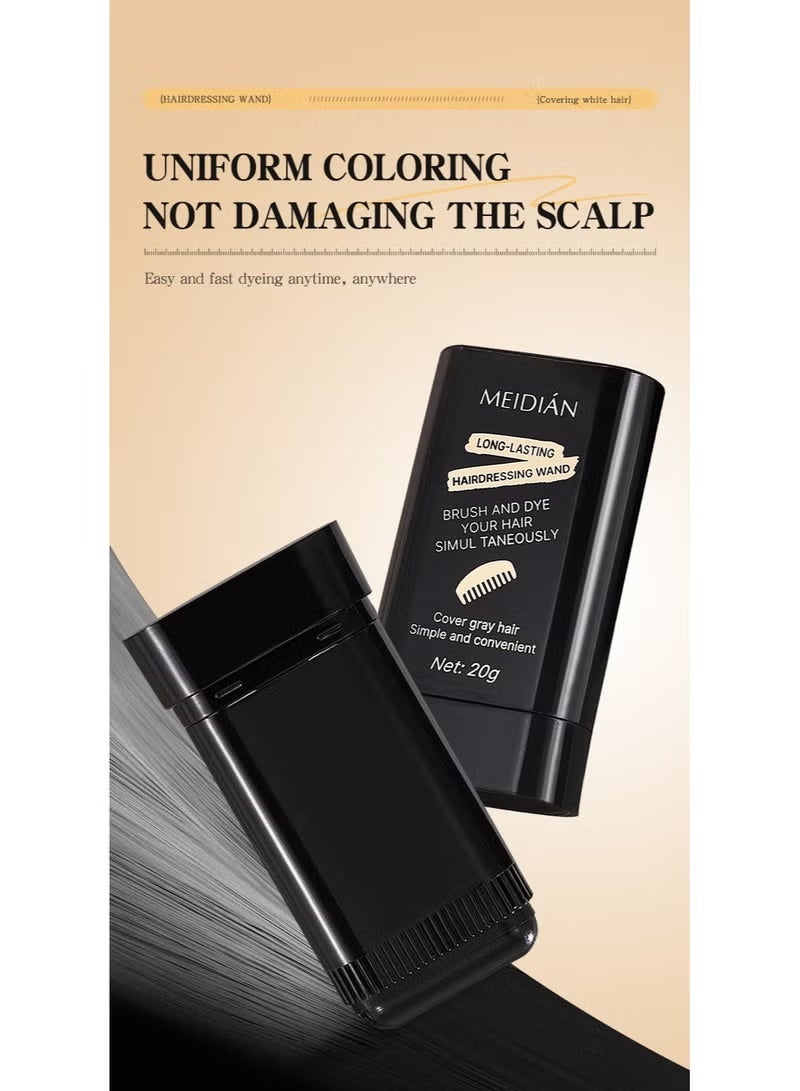 01#أسود عصا صبغ شعر مؤقتة من Meidián، لمس الجذور، غطاء لمس رمادي ظلال Instant Hrail، تغطية سريعة متعددة الوظائف للشعر واللحية الرمادية، عصا لمس مؤقتة مقاومة للماء طويلة الأمد 01#BLACK - Image 5