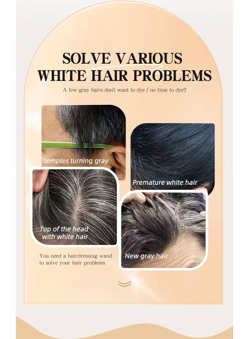 01#أسود عصا صبغ شعر مؤقتة من Meidián، لمس الجذور، غطاء لمس رمادي ظلال Instant Hrail، تغطية سريعة متعددة الوظائف للشعر واللحية الرمادية، عصا لمس مؤقتة مقاومة للماء طويلة الأمد 01#BLACK - Image 4