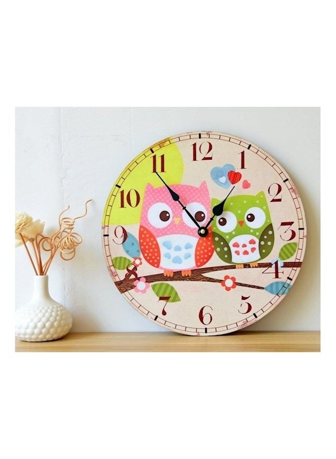 NIBEMINENT Wood Analog Wall Clock Multicolour - Image 1