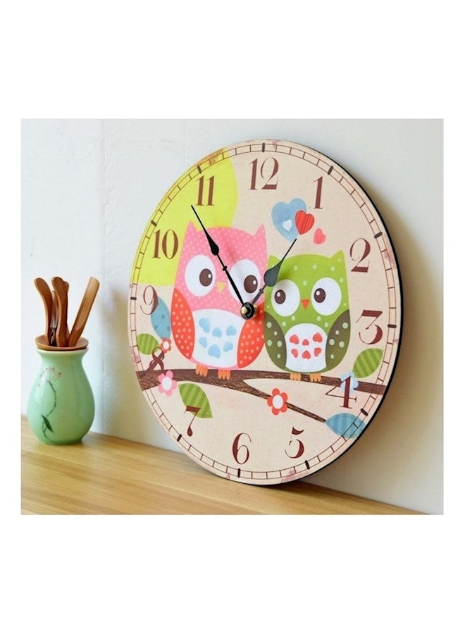 NIBEMINENT Wood Analog Wall Clock Multicolour - Image 2