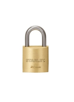 Stanley Stanley Padlock Brass 20mm Standard Shackle with 3 Keys Included  - Image 3
