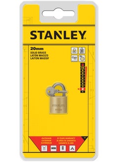 Stanley Stanley Padlock Brass 20mm Standard Shackle with 3 Keys Included  - Image 5