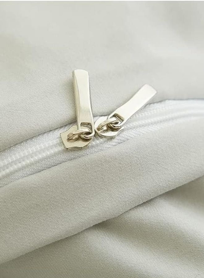 لونا هوم طقم سرير مقاس كوين 6 قطع قطن قابل للغسيل لون رمادي فاتح - Image 3