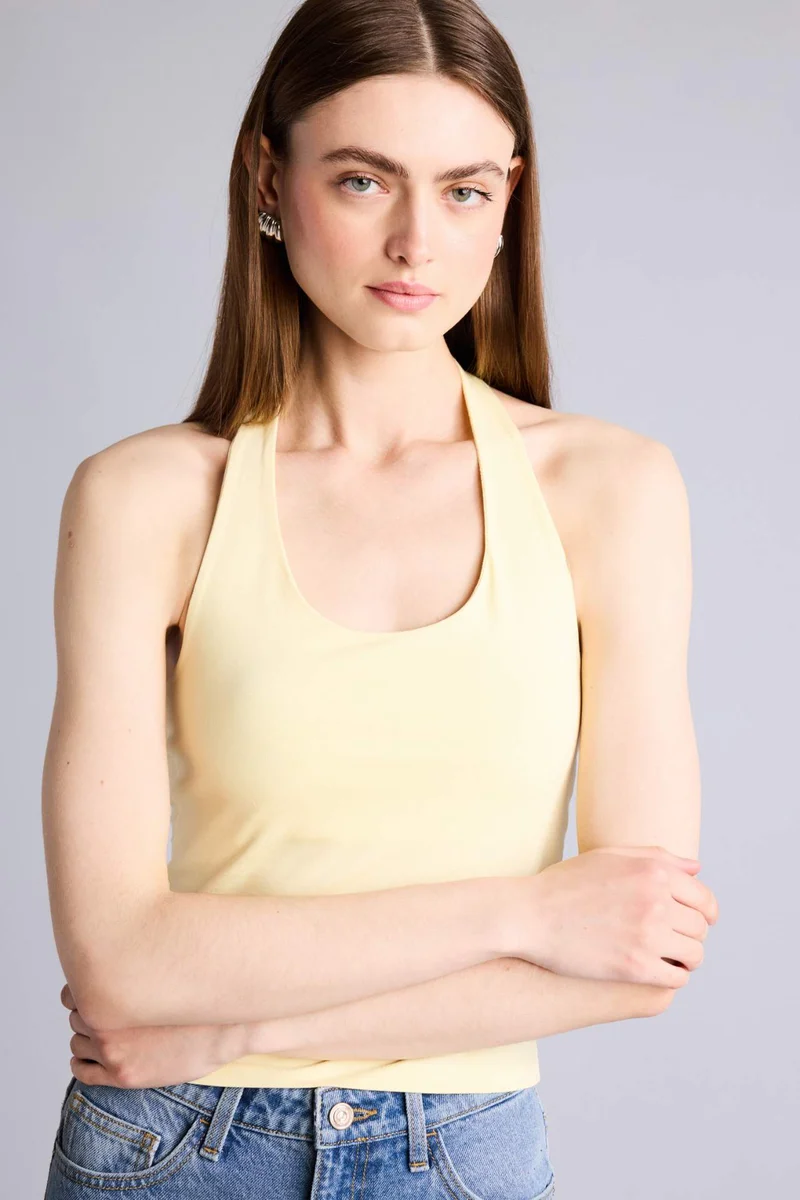 DeFacto Slim Fit Halter Collar Tank Top