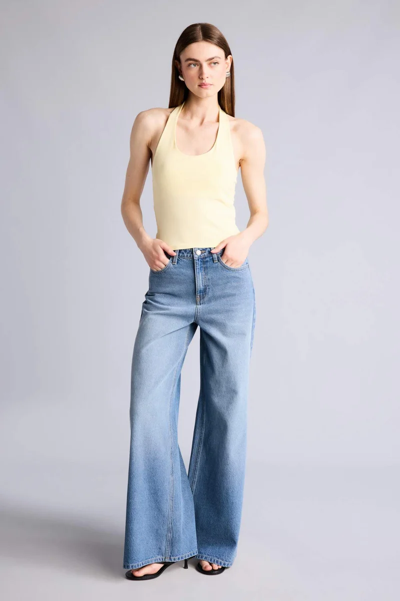 DeFacto Slim Fit Halter Collar Tank Top
