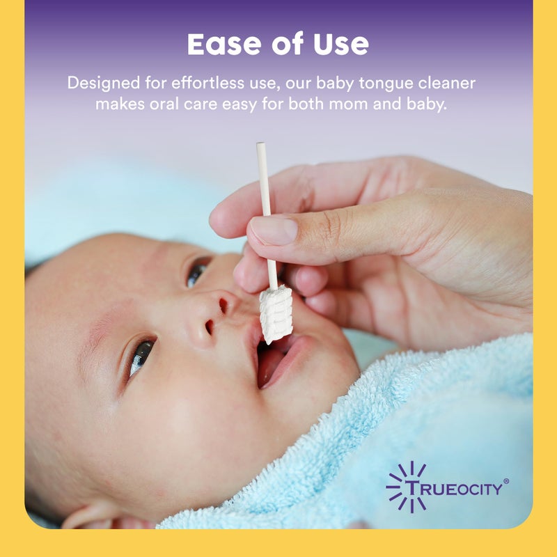 Trueocity Baby Tongue Cleaner Newborn â€“ Soft Oral Cleaner for Infants, Gum & Mouth Cleaning for 0-3 Month Babies, Easy to Use and Safe for Daily Hygiene â€“ Best Value Pack of 55 Units - Image 4
