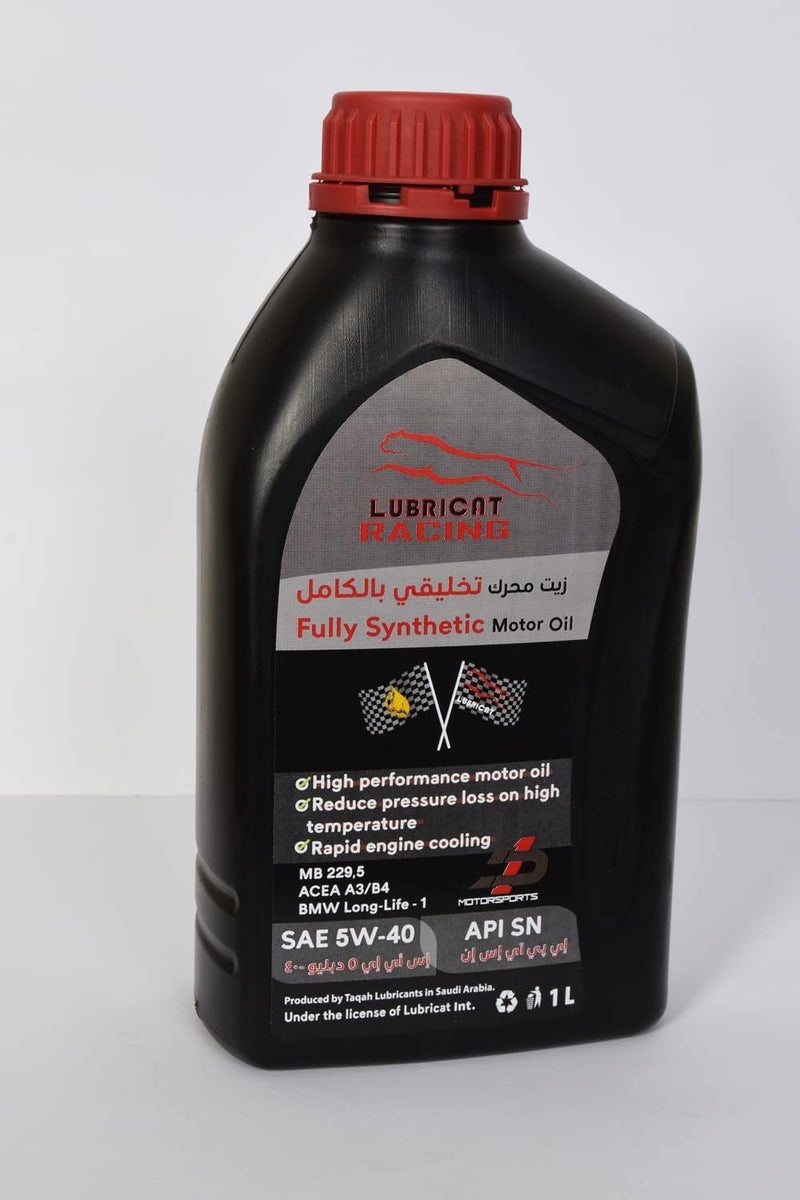 LUBRICAT RACING زيت محرك تخليقي بالكامل SAE 5W40 API SN لوبريكات ريسنق زيت تخليقي بالكامل مخصص للأداء العالي والسباقات - Image 1