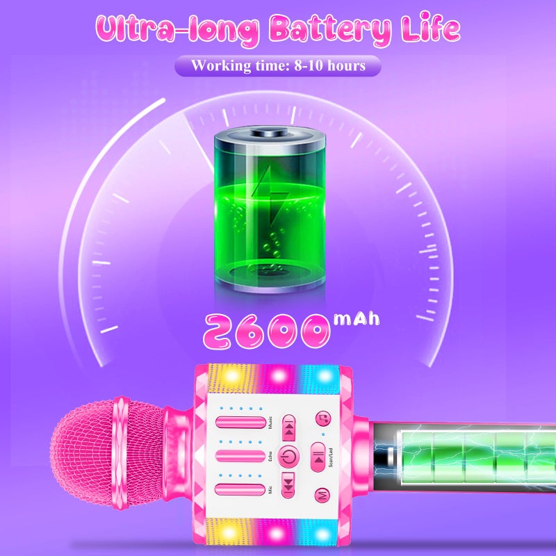 MicQutr Karaoke Microphone Toys for Kids, Wireless Bluetooth Mic with Lights & Speaker, Portable Home KTV Player System, Perfect Birthday Party for 3-12 Year Old Boys & Girls - Image 5